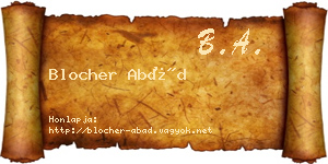 Blocher Abád névjegykártya